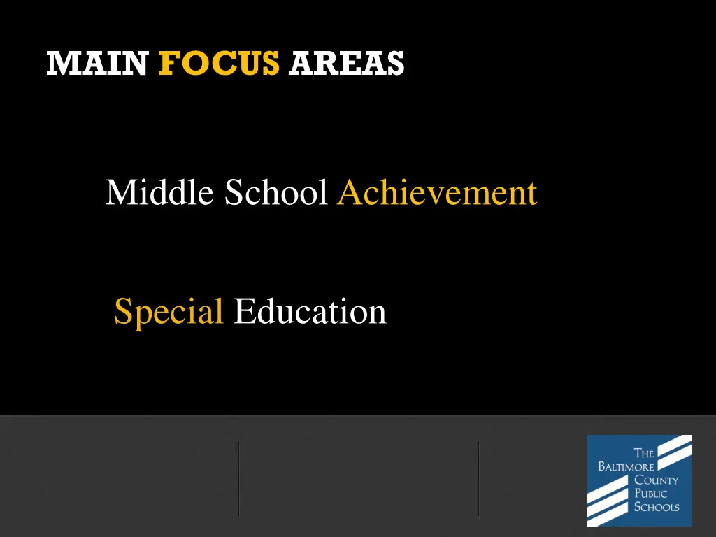 main focus areas