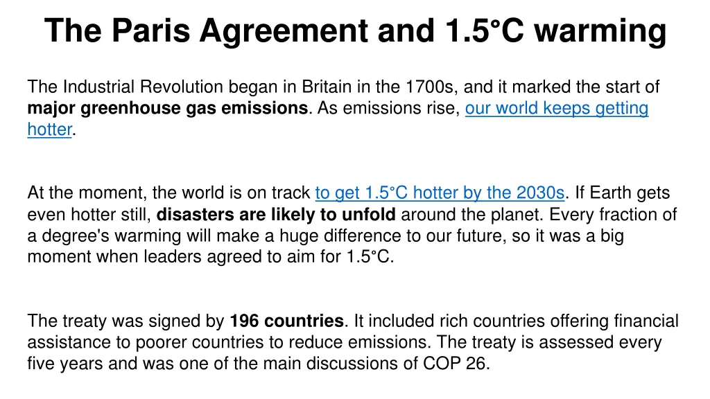 the paris agreement and 1 5 c warming 1
