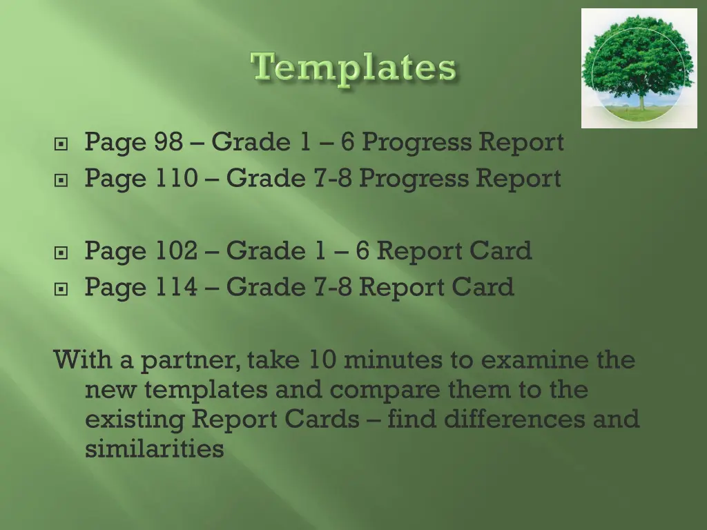 page 98 grade 1 6 progress report page 110 grade