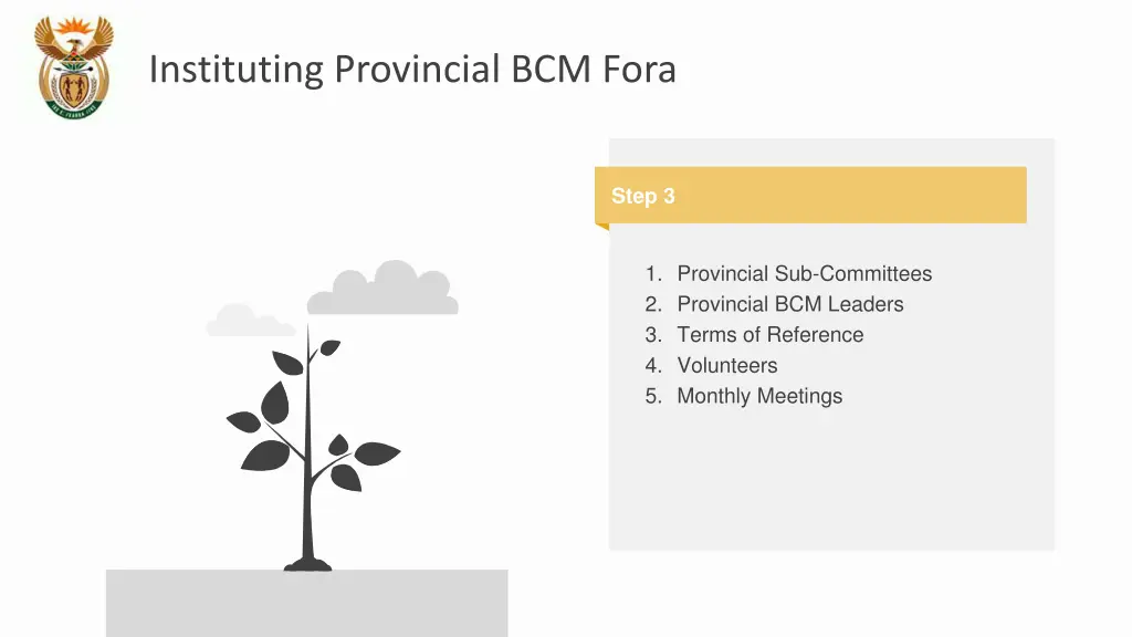 instituting provincial bcm fora