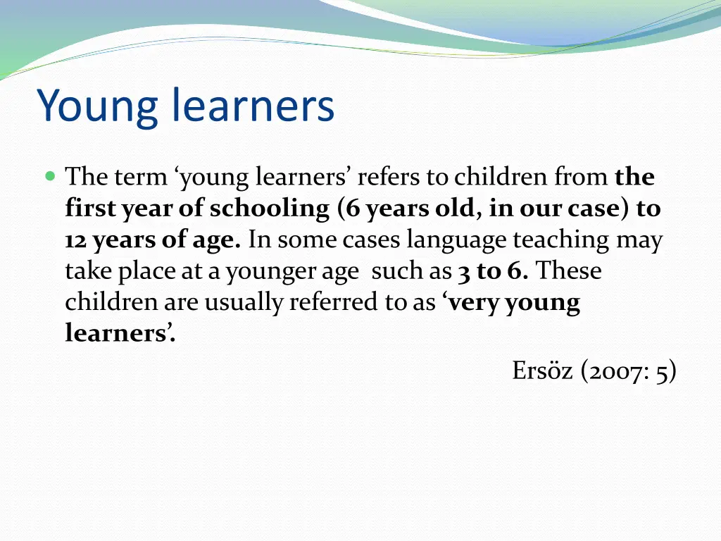 young learners