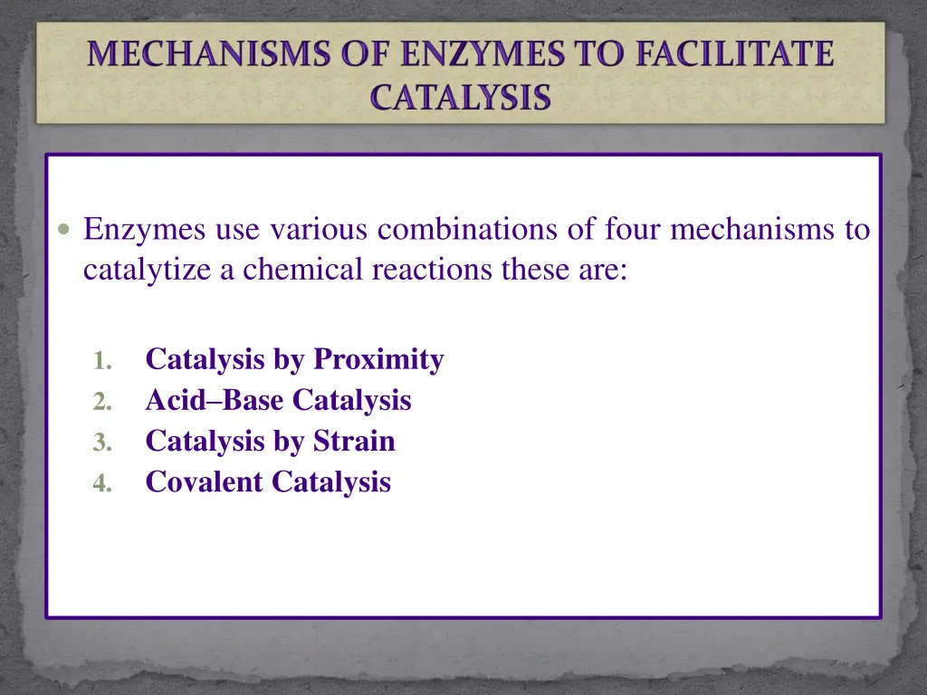 enzymes use various combinations of four