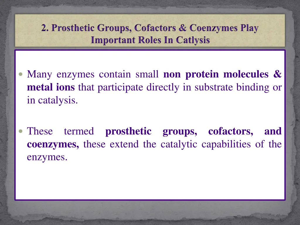 many enzymes contain small non protein molecules