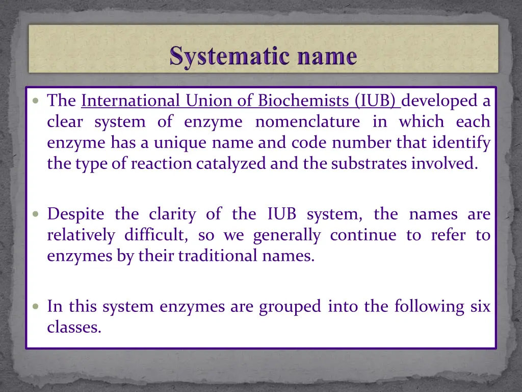 the international union of biochemists