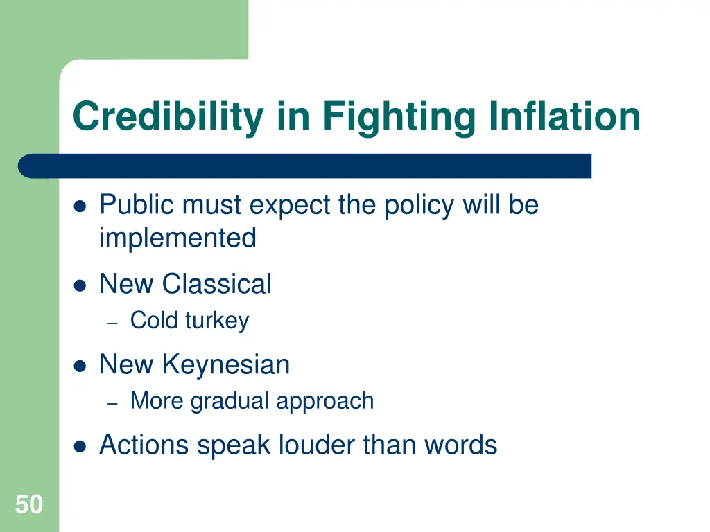 credibility in fighting inflation