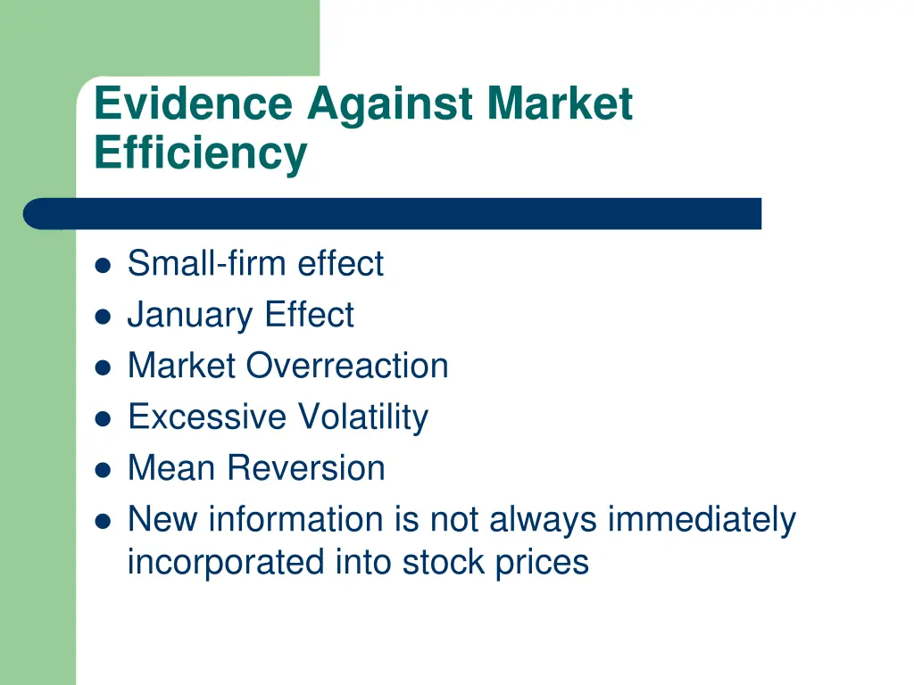 evidence against market efficiency