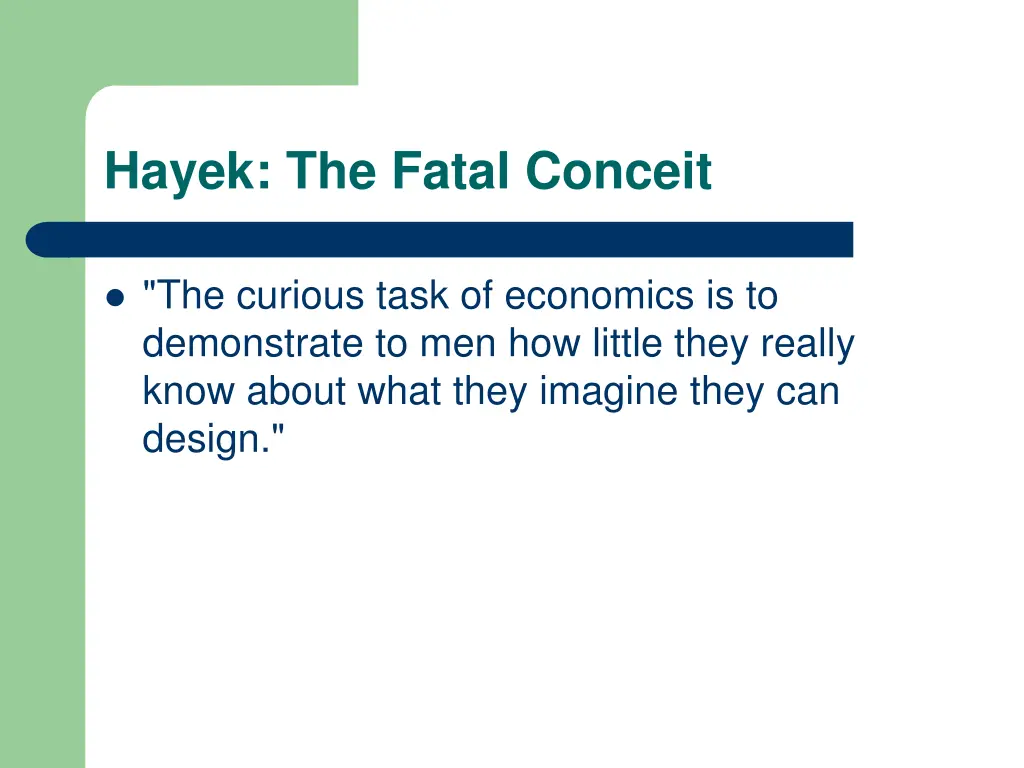 hayek the fatal conceit