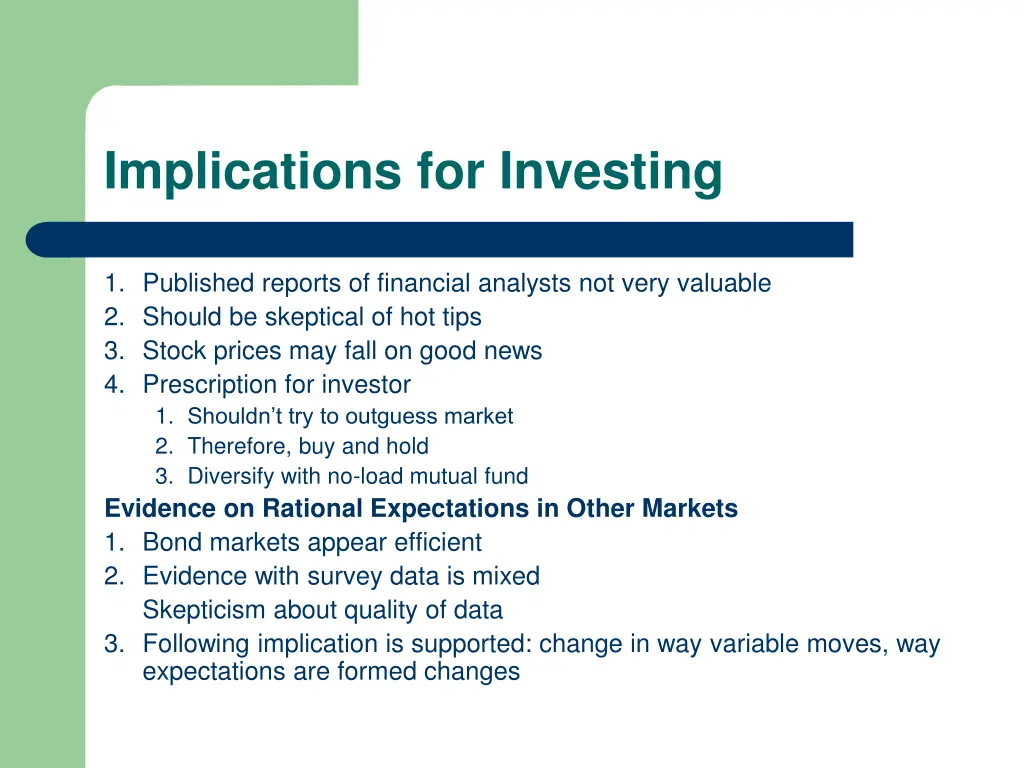 implications for investing