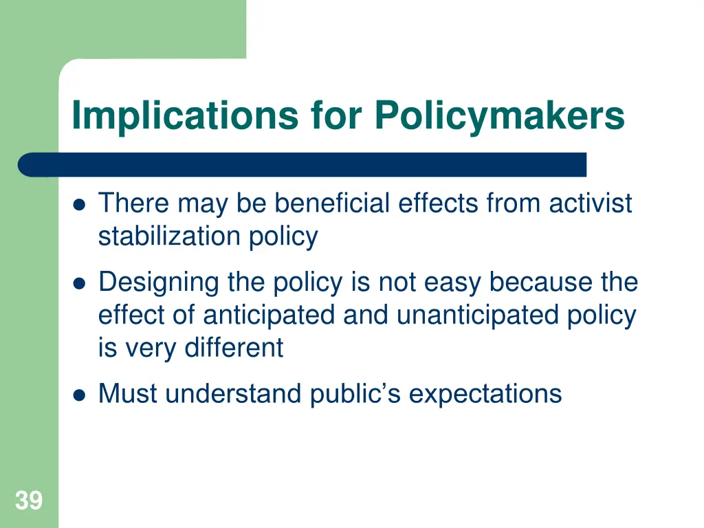 implications for policymakers 1