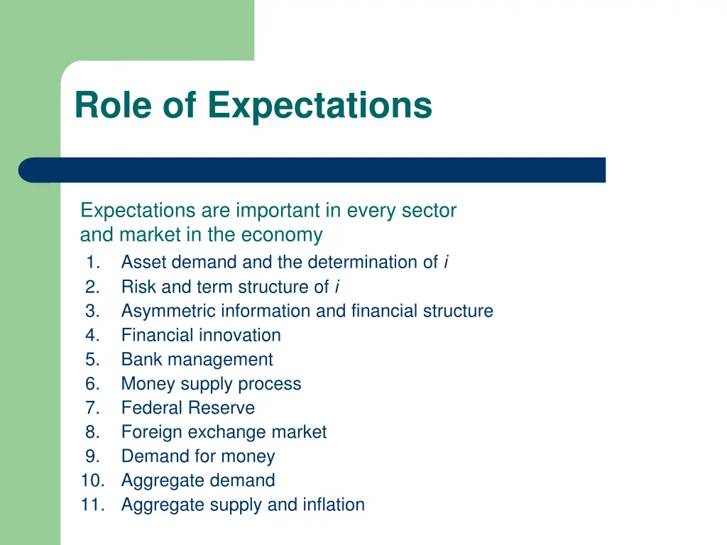 role of expectations