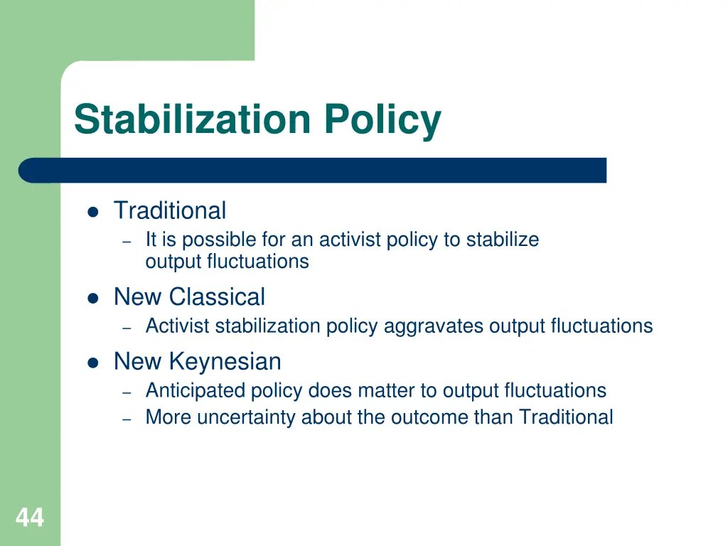 stabilization policy