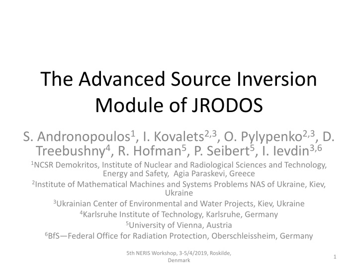 the advanced source inversion module of jrodos