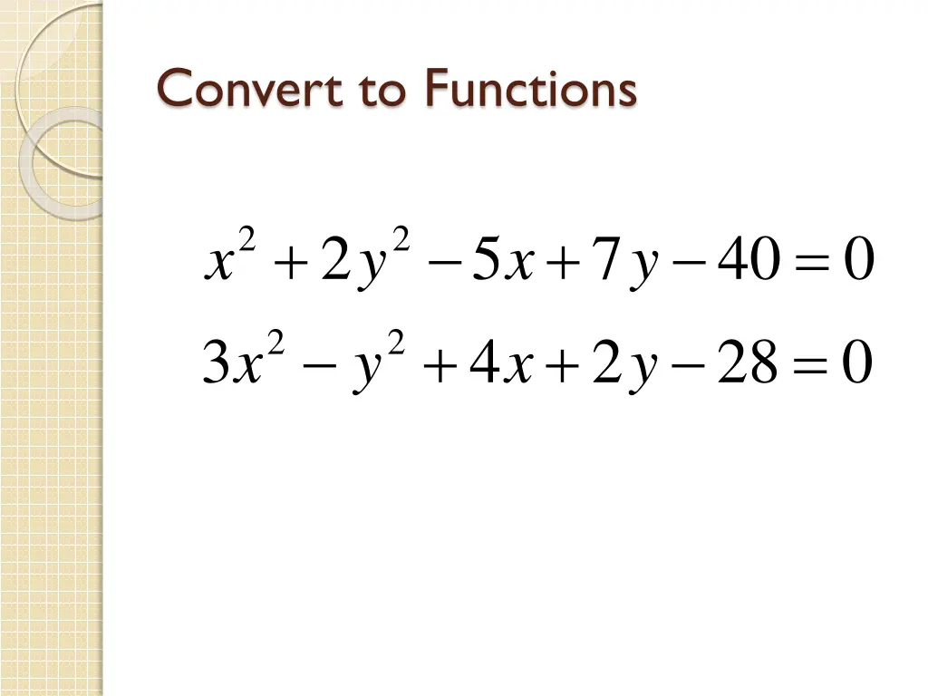 convert to functions