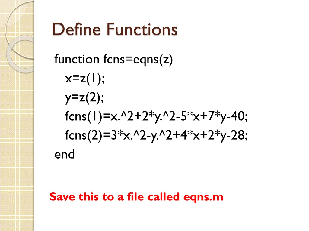 define functions