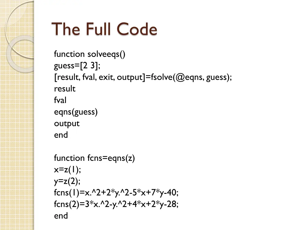 the full code