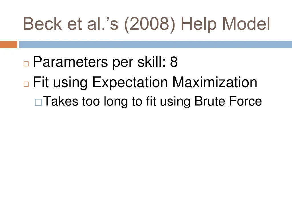 beck et al s 2008 help model 1