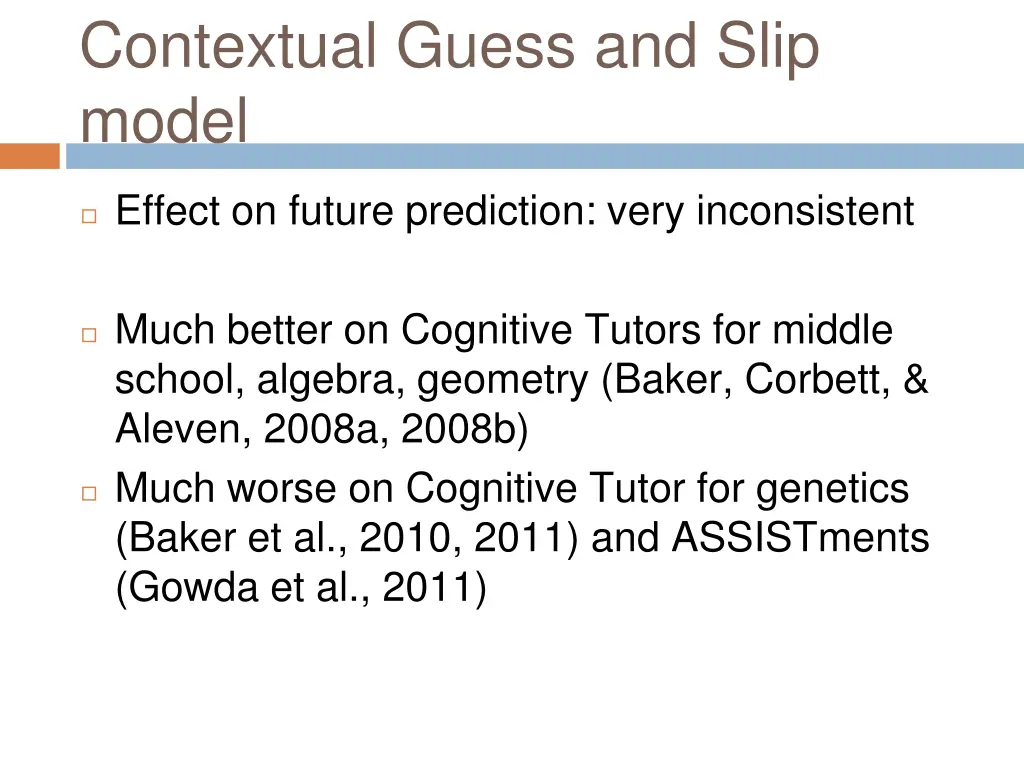 contextual guess and slip model 2