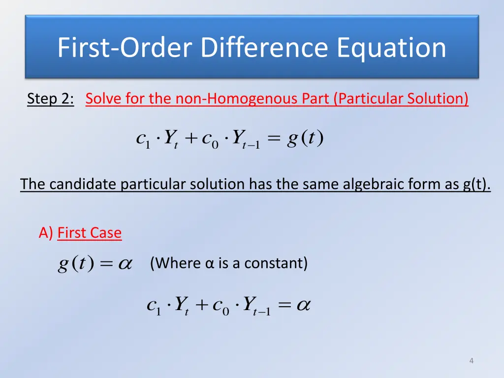 first order difference equation 2