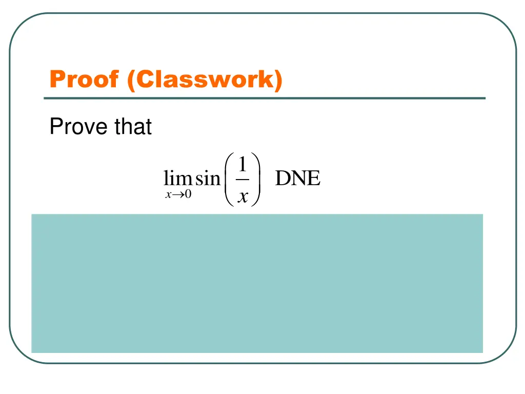 proof classwork