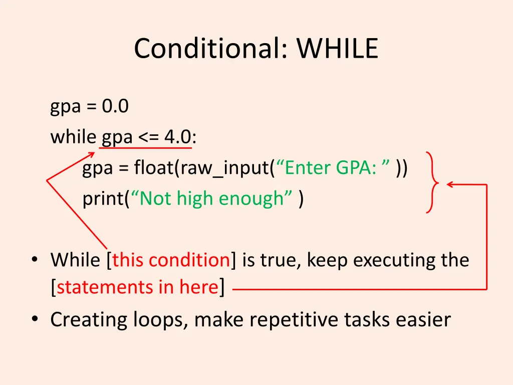 conditional while