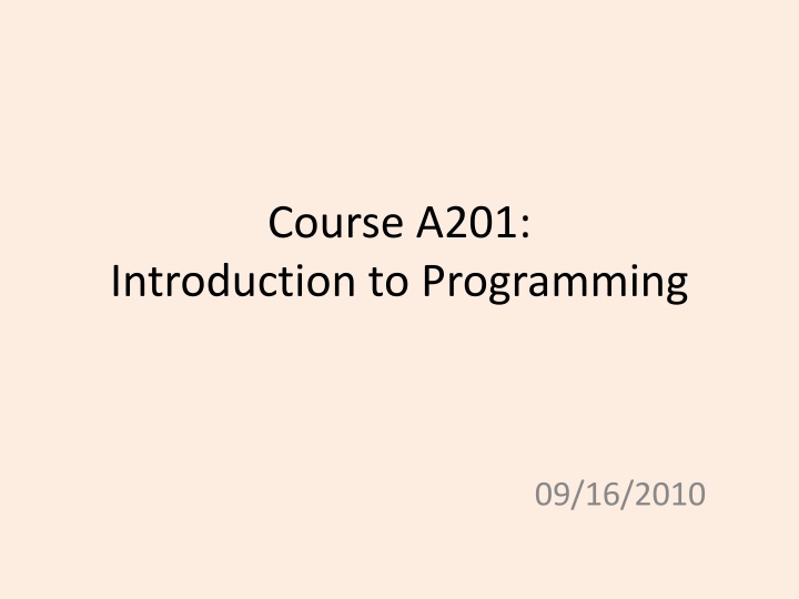 course a201