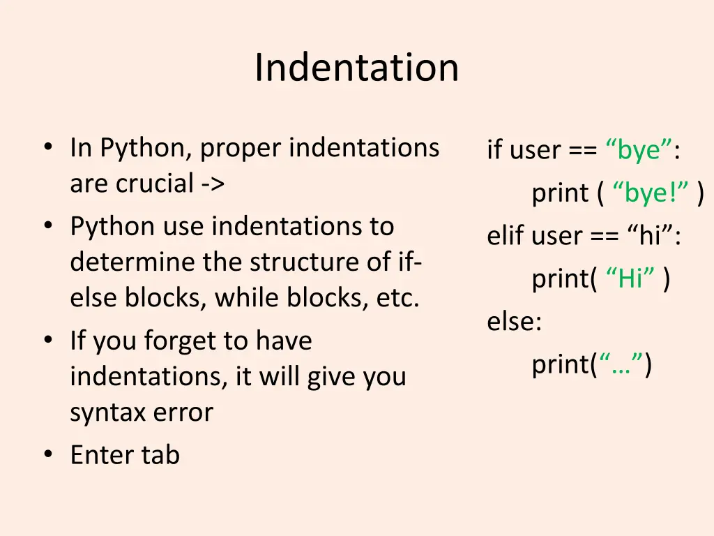 indentation