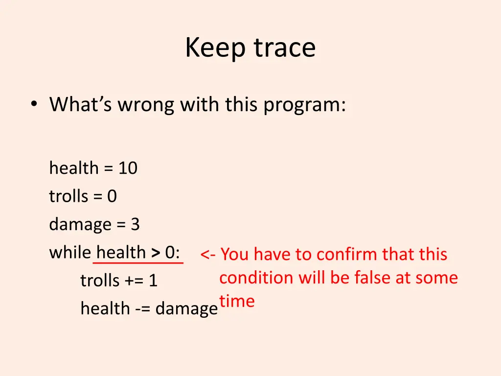 keep trace 3