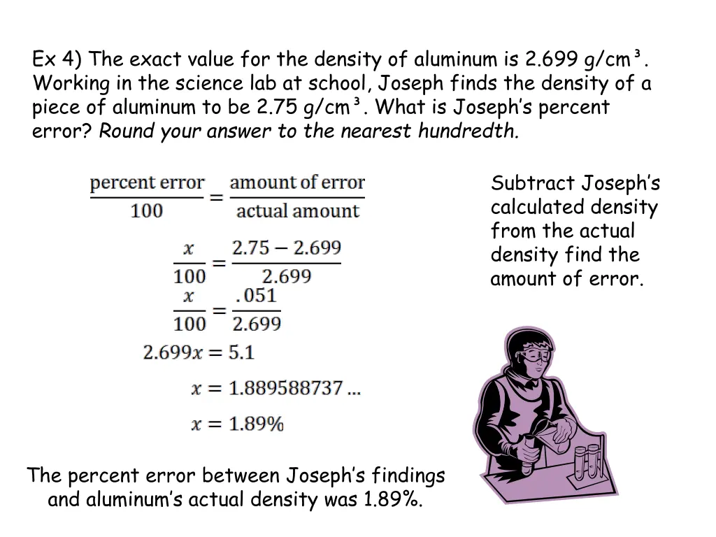 ex 4 the exact value for the density of aluminum