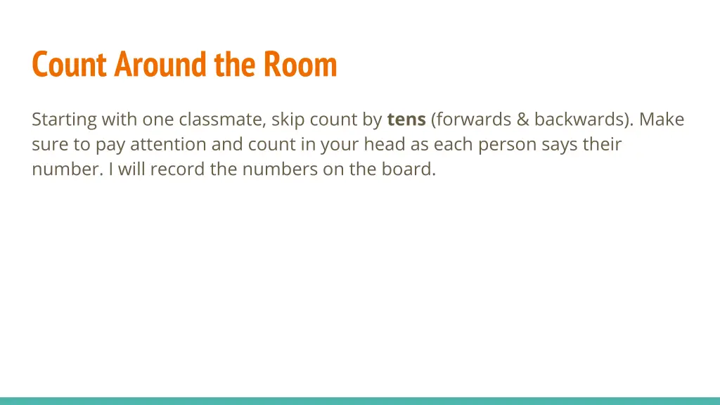 count around the room