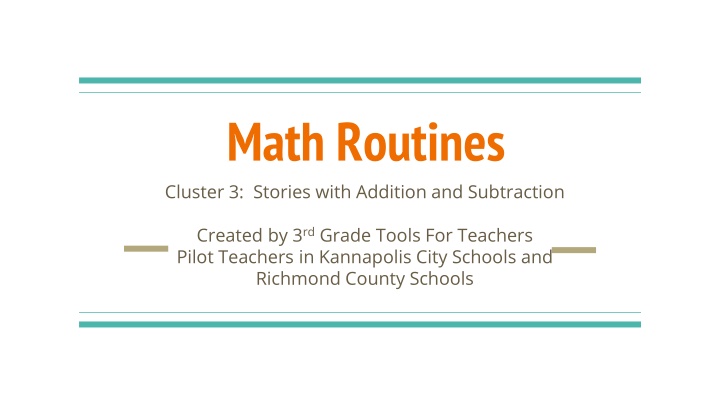 math routines cluster 3 stories with addition