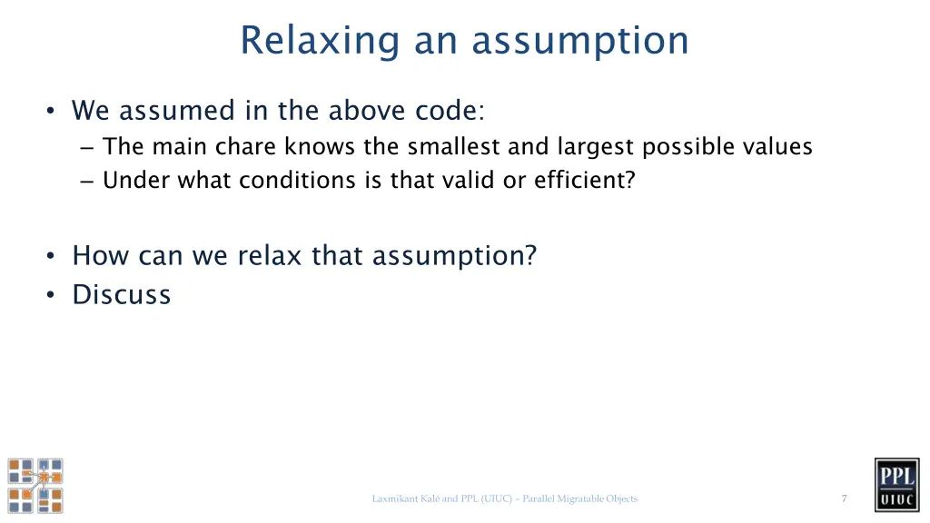 relaxing an assumption