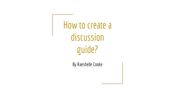 how to create a discussion guide