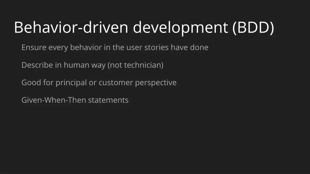 behavior driven development bdd