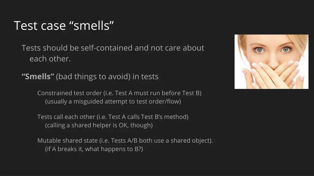 test case smells