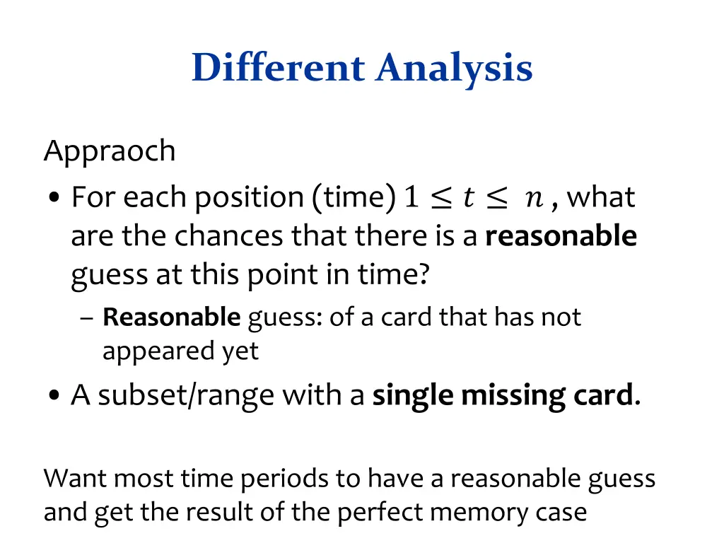 different analysis