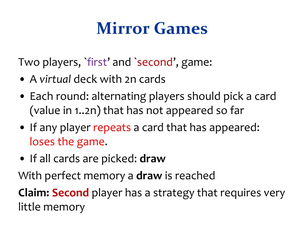 mirror games