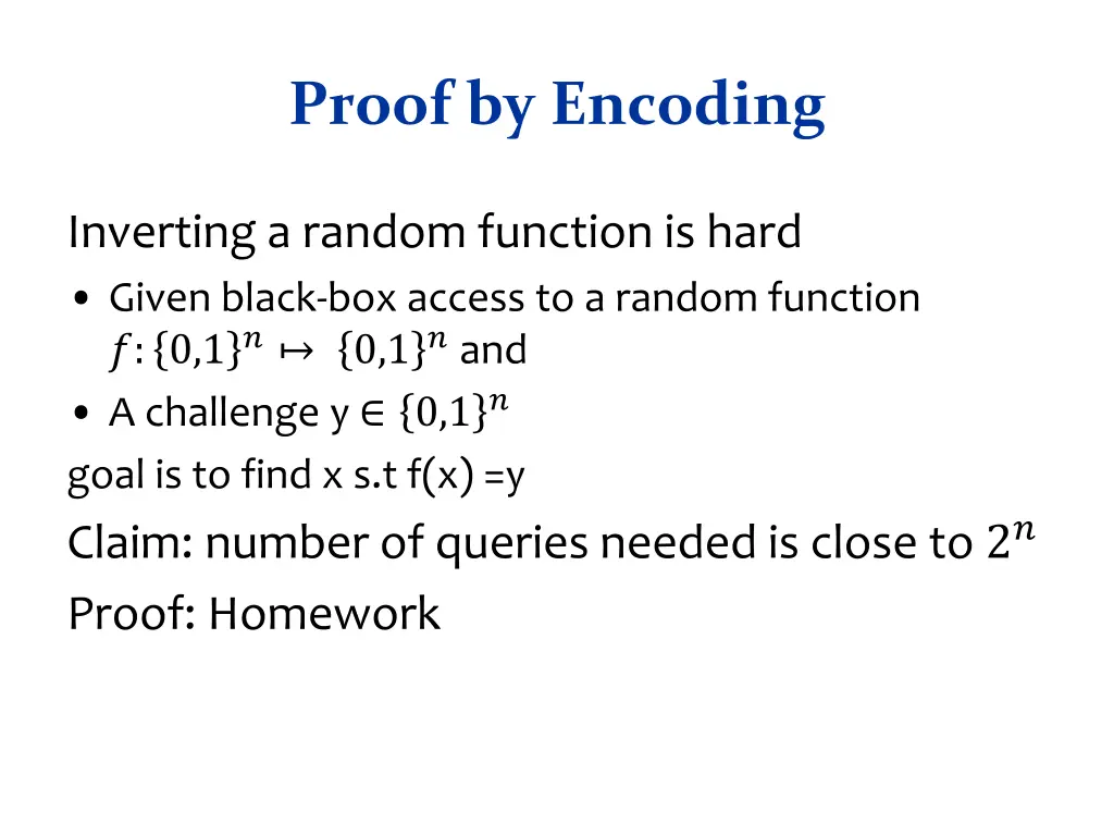 proof by encoding