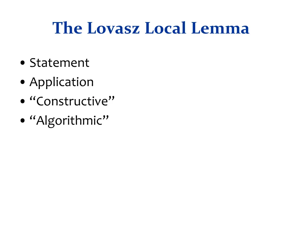 the lovasz local lemma