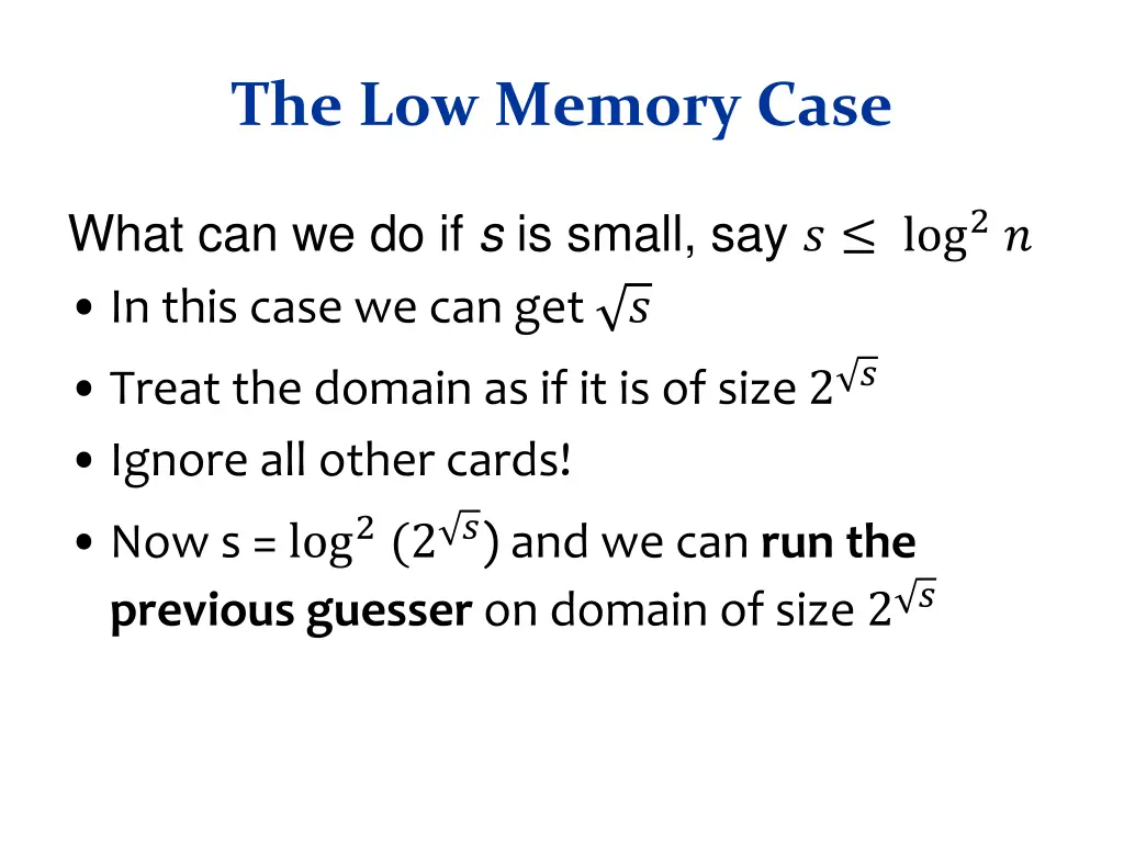 the low memory case