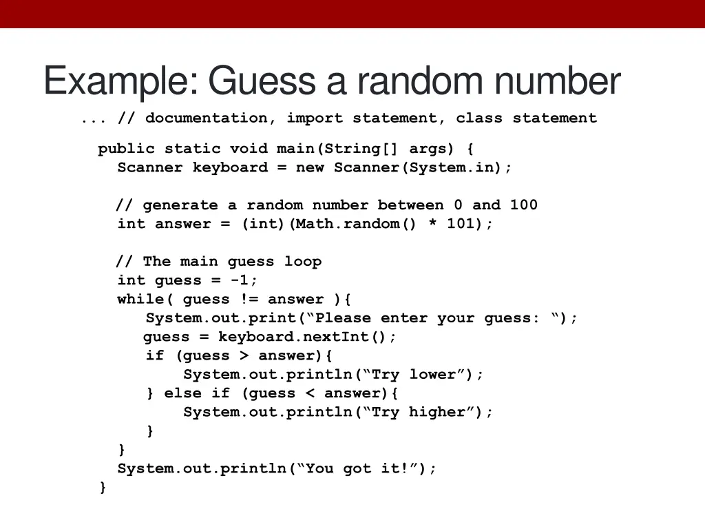 example guess a random number documentation