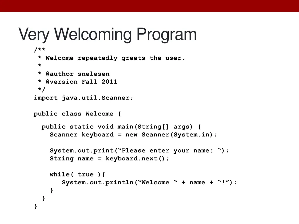 very welcoming program welcome repeatedly greets