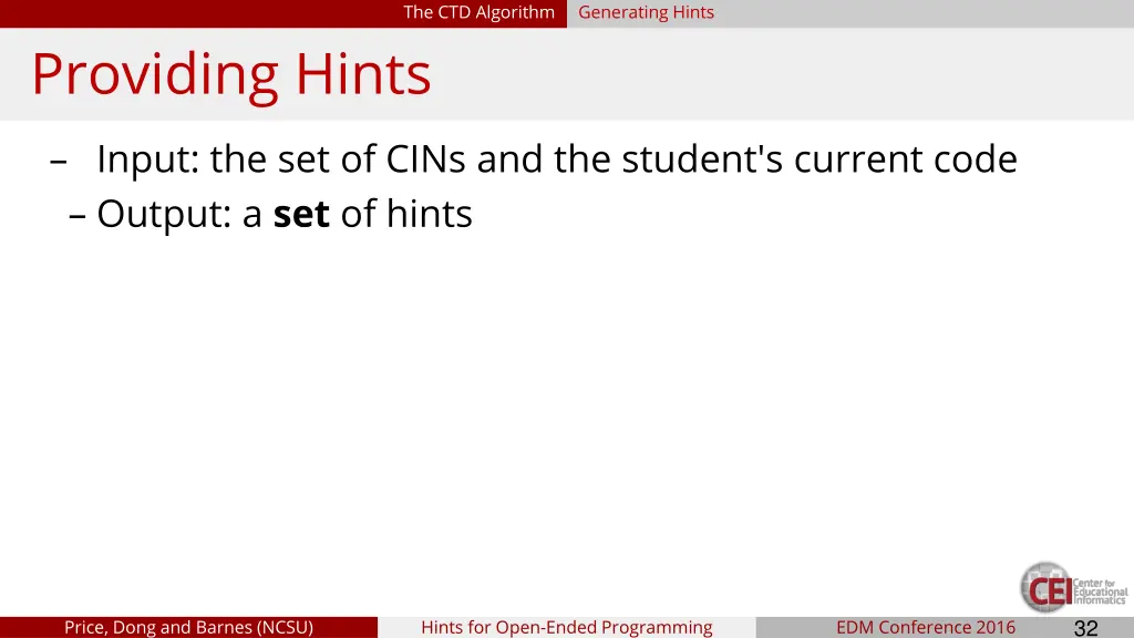 the ctd algorithm 15