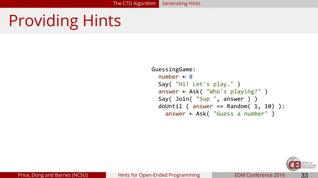 the ctd algorithm 16