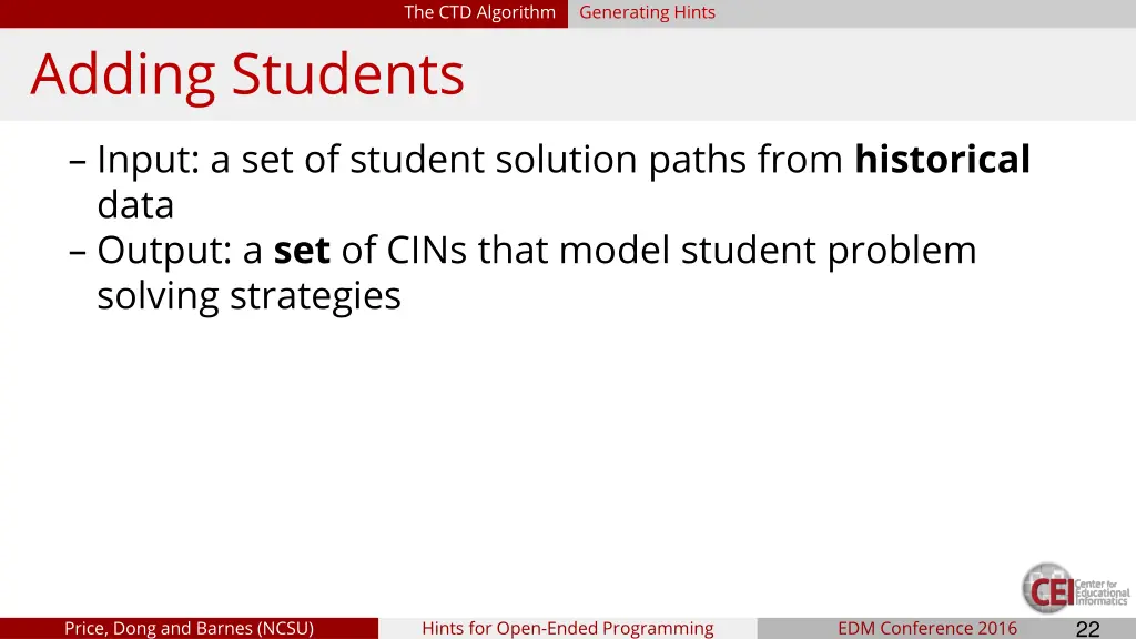 the ctd algorithm 5