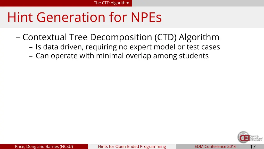 the ctd algorithm