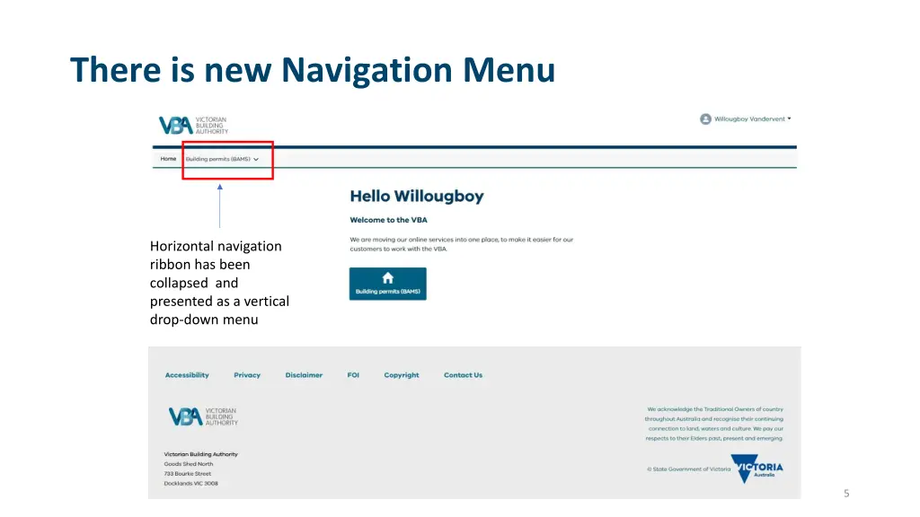 there is new navigation menu