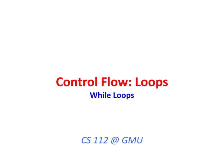 control flow loops while loops