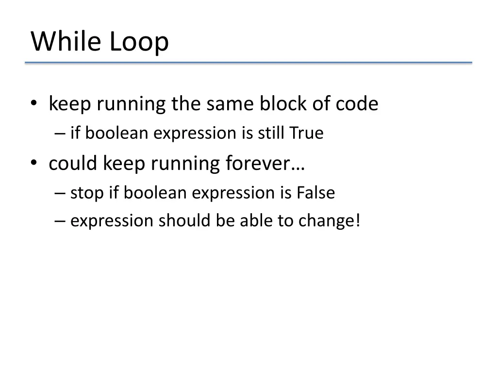 while loop