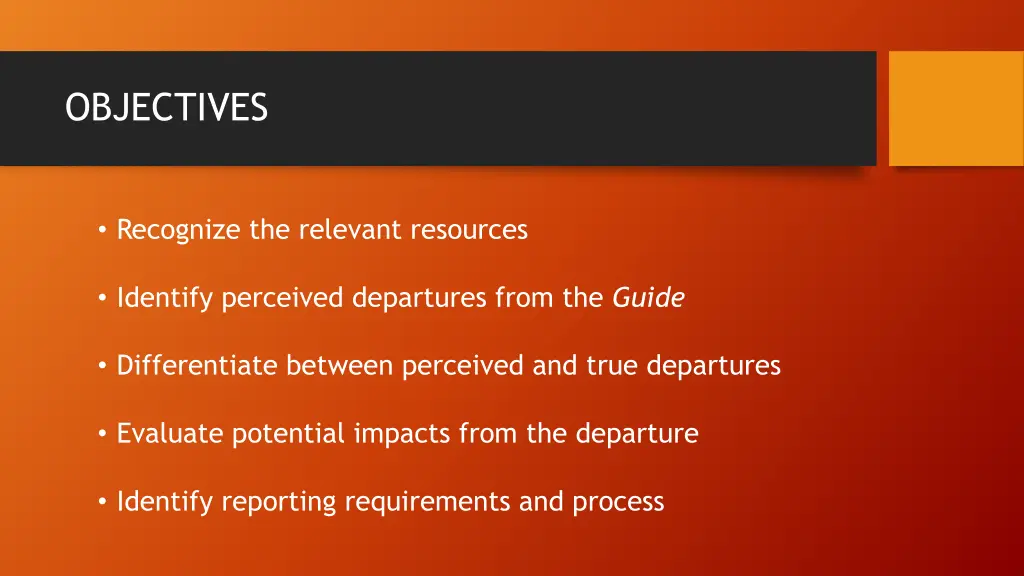 objectives