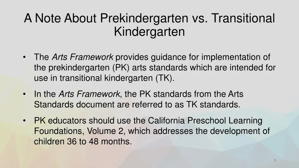 a note about prekindergarten vs transitional